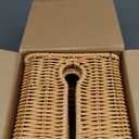 2Pack Large Cable Management Box, Handwoven Imitation Rattan Cord Organizer Wire Hider Box, Desk Cord Management to Hide Cords and Power Strips (Brown)