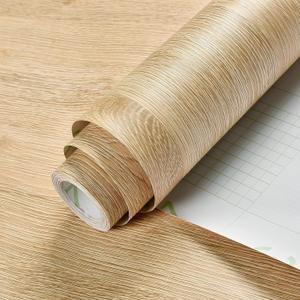 Haimin Wallpaper (24in X 393in) Wood Contact Paper Peel and Stick Self-Adhesive and Removable Wallpaper for Cabinet Wall Furniture Countertop Kitchen Room Wood Grain Wall Paper (Yellow Oak)