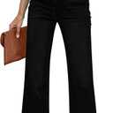 GRAPENT Womens Flare Jeans High Waisted Wide Leg Baggy Jean for Women Stretch Denim Pants (Large, Always Black)