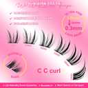 Wispy Lash Clusters 8-18mm Spike Eyelash Clusters D Curl DIY Lash Extension Spikes 0.03mm -Invisible Band Individual Manga Cluster Eyelashes, Freya