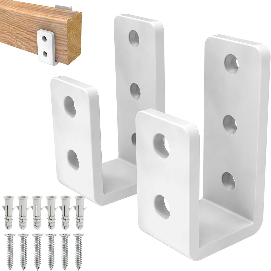 Heavy-Duty 2x4 Door Barricade Brackets 1/4" Industrial-Grade U-Shaped Security Brackets for Wood, Sheds, Gates & Basement Doors (2x4 Lumber Lock) 6mm White