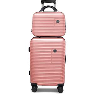 Carry On Luggage Set 2 Piece PC+AB Hardshell 20 inch Suitcases with Spinner Wheels Airline Approved. (pink) Carry On Luggage Set 2 Piece PC+AB Hardshell 20 inch Suitcases with Spinner Wheels Airline Approved. (pink)