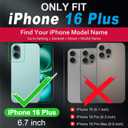 SHIELDON Wallet Case for iPhone 16 Plus 6.7" 2024, Genuine Leather Non-Detachable Magnetic RFID Blocking Card Holder, Slim Shockproof Protective Case Compatible with iPhone 16 Plus - Retro Red