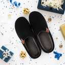 Mens Scuff Slippers, Cozy Supportive Foam Slip-On House Shoes for Indoor & Outdoor (9-10, Black)