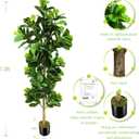 OXLLXO 7.3ft Artificial Fiddle Leaf Fig Tree (87in) with Plastic Nursery Pot Faux Tree, Ficus Lyrata Fake Plant for Office House Farmhouse Living Room Home Decor (Indoor/Outdoor)
