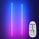 KARTOOSH 45.8 inch Wireless Wall Lights Color Changing RGB LED Syncs to Music Remote Control, Battery Operated Wall Light Bar Wall Sconces Set of 2 for Bedroom Party Gaming Room Decor