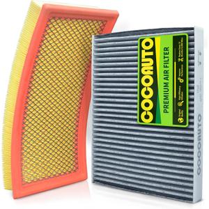 COCOAUTO Cabin & Engine Air Filter Kit for Explorer 2012-2019 (Incl. Sport 2017-2019), Police Interceptor 2013-2019, FP68, FA-1884, AE9Z-19N619-A, CF11176, 7T4Z-9601-A