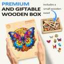 Wooden Puzzles for Adults, 300 Pieces Adult Puzzles, Unique Mandala Butterfly Puzzles Gifts for Cat Lover, Wooden Puzzle Games (L-15.7 * 14.1in)