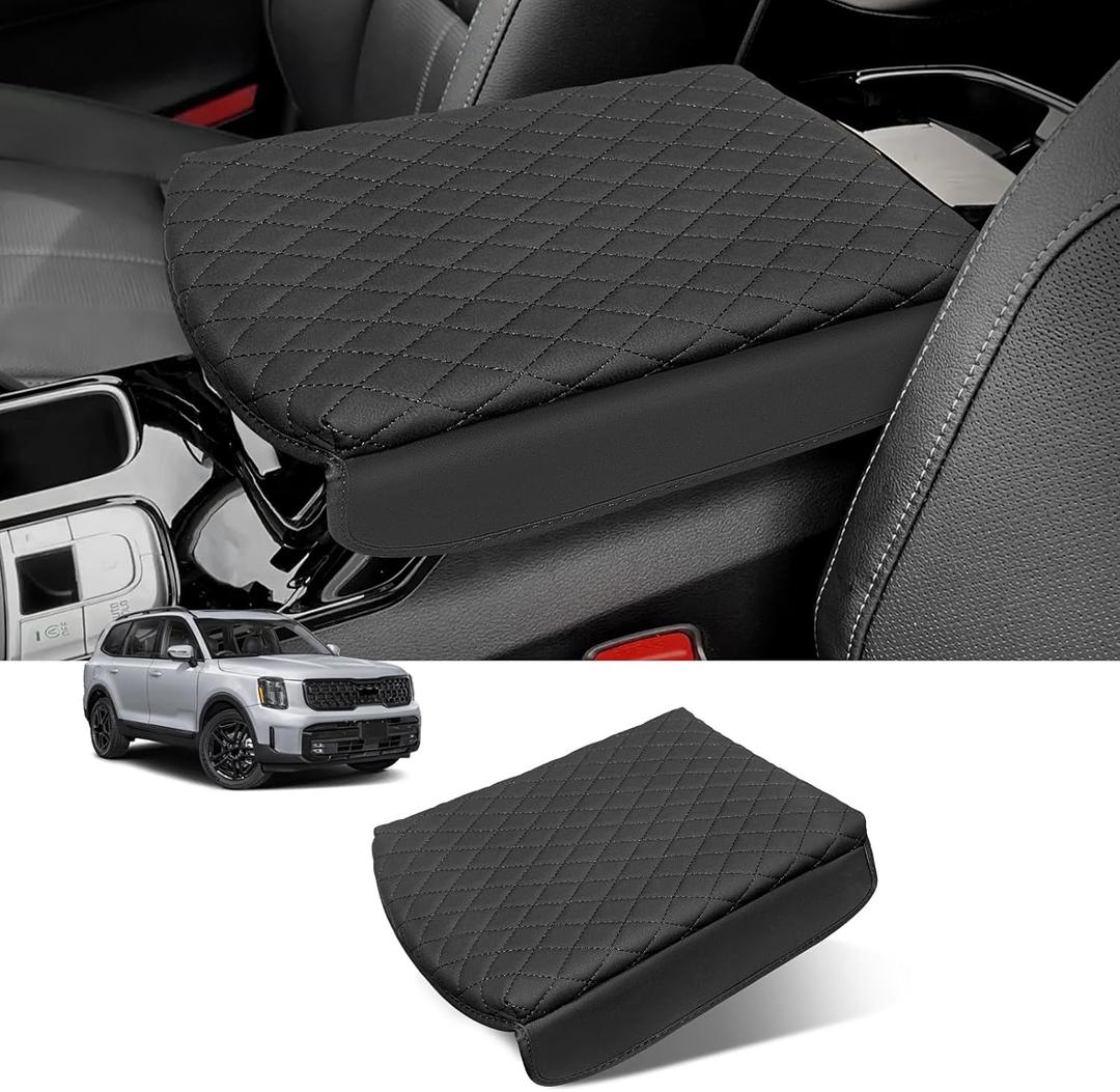 Custom for Center Console Cover Kia Telluride 2020-2026 Accessories, Armrest Cover PU Leather Seat Box Cover Protector