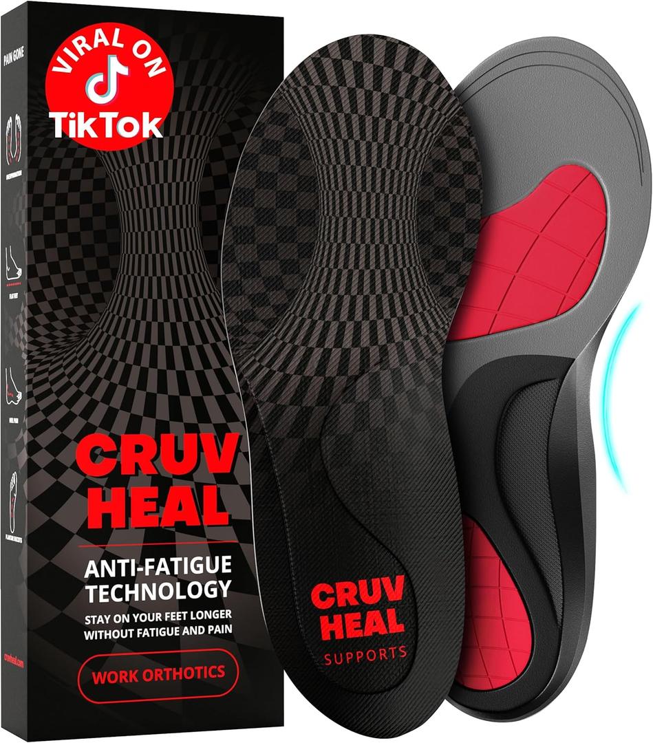 (New) Work Orthotic Insoles - Anti Fatigue Medium Arch Support Shoe Insert Men Women - Plantar Fasciitis Flat Feet - Relieve Foot Pain - Work Boot Insoles Standing All Day (M, Gray) (M(Men 7.5-9||Women 8.5-10))