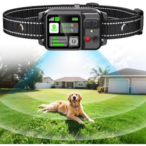 GPS Wireless Dog Fence System, Circular Electric Fence for Dogs | Adjustable Range from 49 to 6561 ft | GPS Positioning, Protection Mode, 100% Waterproof | Outdoor Use Only (Medium Size)