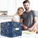Recipe Binder 8.5x11 3 Ring, Recipe Book to Write in Your own Recipes, Full Page Recipe Binder with Plastic Sleeves, Blank Recipe Cards and Dividers (Gentian Blue)