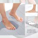 Yimobra Memory Foam Bath Mat Set 2 Piece - Super Soft Absorbent Quick Dry Bathroom Toilet Rugs, Machine Washable Non Slip Floor Carpet for Tub Shower & Single Sink (31.5x20 & 24x20, Silver)