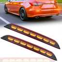 Red Lens LED Rear Reflector Bumper Fog Light Assembly kit for Honda Civic Hatchback 2022-2024,Turn Signal Light&Brake Light&Daytime Running Light,2 PCS (Smoked)