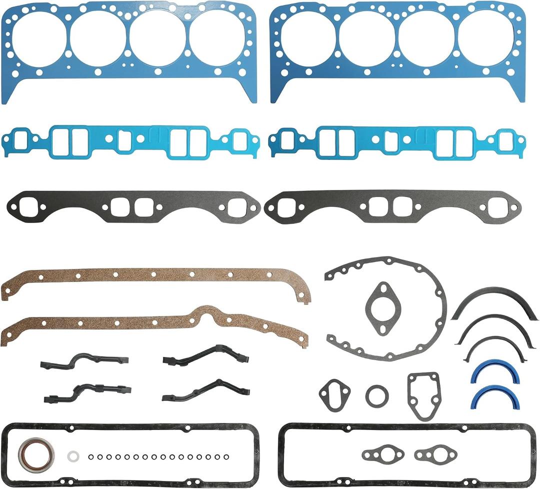 5.7 Full Head Gasket Set Fit for SBC Small Block Chevy 350 5.7L 1955-1979 | Fit for 283 4.6L 302 4.9L 307 5.0L 327 5.4L 350 5.7L FS7733PT2 Helps Address Blown Head Gaskets Overheating Oil Leaks