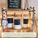 Set of 4 Clear Glass Jars with Airtight Bamboo Lids & Spoons 20 oz, Food Storage Containers for Sugar and Flour, Dry Goods, Bath Salts
