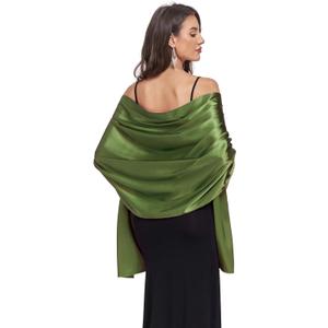 Shawls and Wraps for Evening Dresses Satin Shawl Wraps for Women Wedding Formal Shawl (Green)