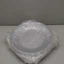 Hoolerry 12 Pack Clear Charger Plates Bulk 13 Inch Plastic Round Beaded Dinner Chargers Acrylic Frosted Grain Decorative Service Plates for Wedding Party Event, Home and Kitchen Tabletop (Transparent)