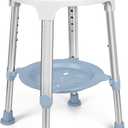 Shower Chair for Inside Shower, Tool-Free Assembly Swivel Shower Stool with Storage Tray, Adjustable Tub Chair and Bathroom Stool for Seniors, Elderly, Handicap & Disabled, FSA/HSA Eligible