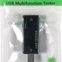 8 in 1 USB Tester Voltage and Current Tester 10V 3A Voltmeter Capacity Current Meter Digital Multimeter Current Tester Voltage Detector for Chargers Cables Power Banks (Black)