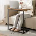 Pipishell C Shaped End Table 27 inches High, Side Table for Couch Slide Under, C Table Sofa Side End Table for Living Room, 11.8d X 19.7w X 27.2h in