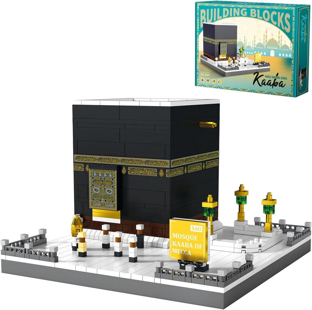 Mosque Kaaba of Mecca Building Blocks Sets Islamic Architecture Model Toys for Adults and Kids World Famous Landmark Building Kits Eid Gifts for Muslim 446PCS