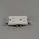 Leviton 15 Amp Decora Tamper-Resistant Duplex Electrical Wall Outlet, T5325-W, White