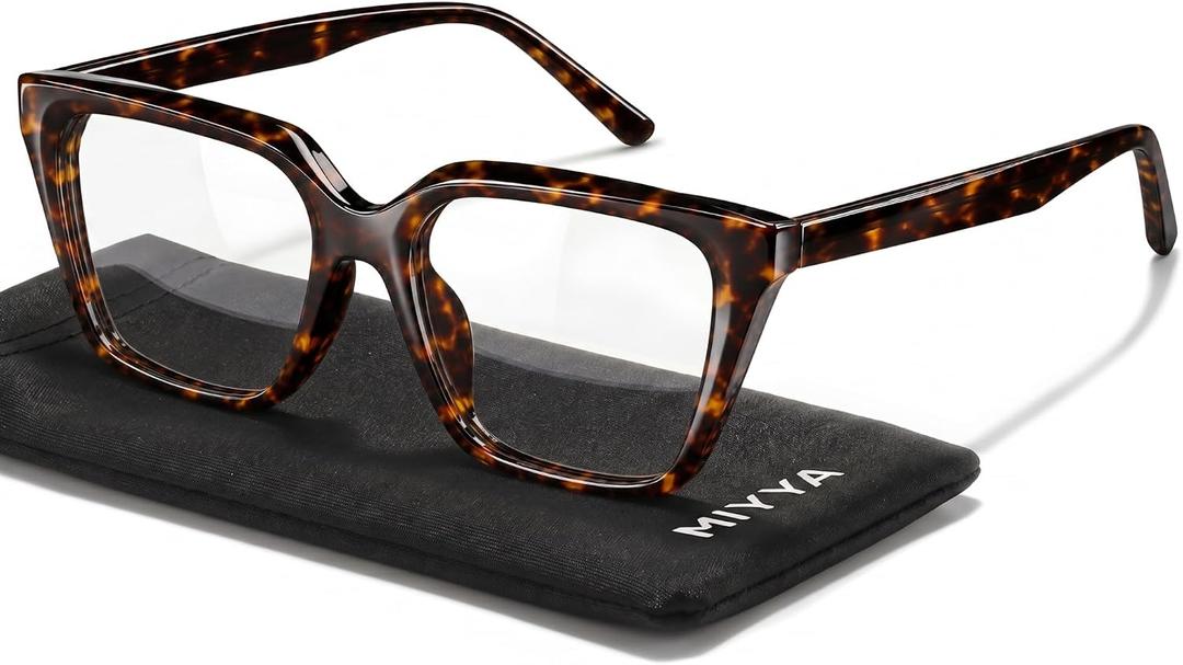 Miyya Blue Light Glasses for Women - Oversized UV & Blue Light Blocker Chunky Frames, Stylish Eyewear Access