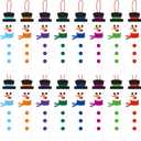 Kathfly 96 Sets Snowman Stick Ornament Craft Kit Winter Arts and Crafts Bulk Snowman Hats Ornaments Crafts for Kids Winter Xmas DIY Classroom Home Activities Party Favors