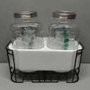 1 Gallon Glass Drink Dispensers for Parties, 2PACK Beverage Dispenser with Stand, Fruit Infuser and Stainless Steel Spigot 100% Leakproof, Beverage Dispenser for Lemonade Sun Tea