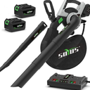 Cordless Leaf Blower & Vacuum SOYUS 3in1 Leaf Vacuum Mulcher 40V 360CFM 5 Speeds Brushless Battery Operated Leaf Blower for Lawn Care with 45L Bag 2 x 4.0Ah Battery and Charger Included