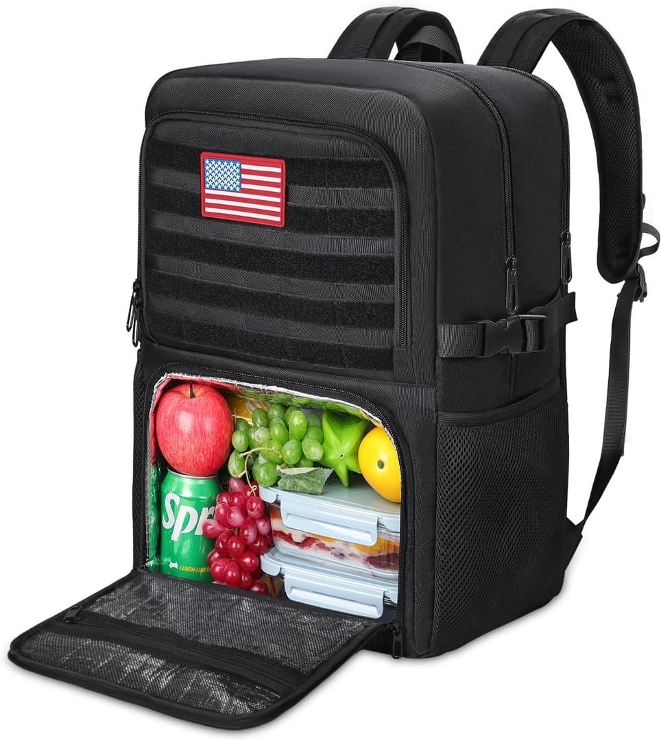 BERTASCHE Lunch Backpack, Work Backpack with Insulated Cooler Lunch Box 15.6 inch Laptop Backpack for Men Women, TSA Large Daypack for Commuter College Travel Picnic, 15.6 Inch-lunch Compartment