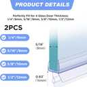 Lineshading 2 Pcs Glass Shower Door Seal Strip with Drip Rail for 5/16"(8mm) Glass, Length 27.5"/0.7m, Frameless Glassdoor Sweep Stop Shower Leaking