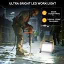 50W 5600LM LED Work Light with 16.5FT Cord, IP66 Waterproof, Portable Flood Light for Construction, Workshop, Garage, and Outdoor Use