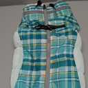 FUAMEY Dog Coat for Medium Dogs,Waterproof Dog Winter Jacket with Harness Built in Puppy Cold Weather Coats Reflective Pet Vest with Zipper Warm Fleece Dogs Snowsuit Windproof Green Plaid M (M(chest:21in))