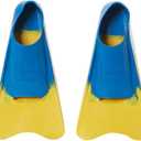 Sporti Adult-Kid Short Swim Fins for Pool Lap Swimming, Floating Fins for Swimming & Snorkeling, Swim Flippers for Training (Youth 4-5 / Women's 6, YellowBlue)