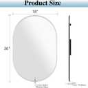 Frameless Oval Mirror, 18"x26" Beveled Oval Vanity Mirrors for Bathroom, Wall Mounted Mirror for Bedroom, Entryway, Living Room, Hangs Horizontally or Vertically