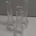 NUPTIO Glass Bud Vases Centerpiece: 3 Pcs Small Flower Vase for Wedding in Bulk - Cute Clear Ribbed Vase for Party Events Home Table Decor