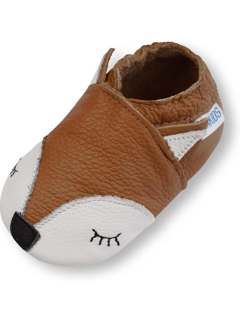 YIHAKIDS Baby Leather Shoes Soft Sole First Walking Moccasins Infants Toddler Boys Girls Crawling Slippers Slip-on Shoes with Elastic Ankle