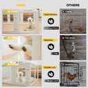 EVERFRONT Clear Acrylic Plastic Dog Playpen - Clear Dog Play Pen - Easy Assemble Acrylic Dog Playpen - Puppy Playpen, Cat Playpen, Small Animal Playpen, Dog Play Pen Indoors (White, 23.6 H, 10PCS)