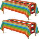 OHOME Cinco De Mayo Decorations - Fiesta Party Decorations - Fiesta Plastic Tablecloth for Taco - Mexican Theme Birthday Accessories Favors Decor,2 Pack