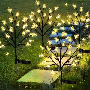 Baquler 4 Pcs Solar Ramadan Stake Lights, LED Star Moon Eid Outdoor Decorations Lights Waterproof Pathway for Backyard Home Patio Ramadan Muslim Holiday Garden Decor