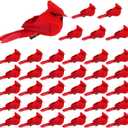 KLEWEE 36 Pcs Small Artificial Red Cardinal Birds, Clip On Christmas Red Cardinal Ornaments for Christmas Tree Decorations, Wreath, Centerpiece and Crafts