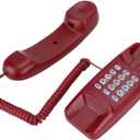 Yoidesu Wall Corded Telephone,Wall Mount & Landline Phone with Mute and Flash Function (red)