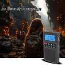 YF35 Portable AM/FM Radio with MP3 Player, Rechargeable Speaker, TF Card Slot, AUX Input, and 700mAh Built-in Battery for Indoor/Outdoor Use(Black)