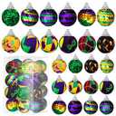 Lenwen 24 Pcs Mardi Gras Ball Ornaments for Tree Mardi Gras Tree Decorations Fabric Wrapped Ball Sequin Ball for Carnival Party Decor