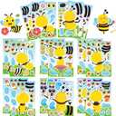 16 Pcs Make a Face Bees Stickers,DIY Your Own Cute Bee Stickers, DIY Party Favor,Classroom Rewards, Teacher Reward,Gift for Kids