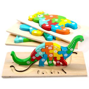 Montessori Mama Wooden Toddler Puzzles for Kids Ages 2-4, Montessori Toys for 3 Year Old, Animal Toddlers Toys Ages, 4-Pack Learning Toddler Puzzle