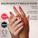 Glamnetic Press On Nails - Fiery Red | Opaque Bright Red Short Almond Fake Nails, Salon Quality | 15 Sizes - 30 Nail Kit with Glue