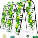 Cucumber Trellis for Raised Bed, U-Shape Garden Arch Metal Support for Climbing Plants, Metal Arch Plant Support Vegetables Trellis, Plant Support for Vine Outdoor (Black, 47*30*47inch(L*W*H))